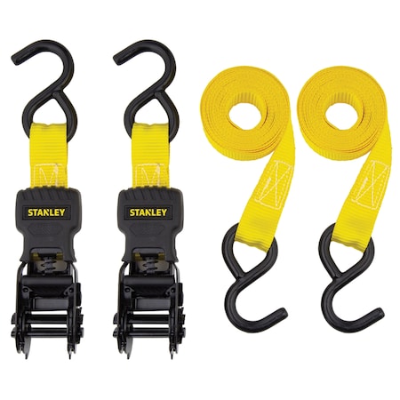 Stanley 1X 10'X 1,500# Ratchet Strap / 2 Pk, 2PK S10002